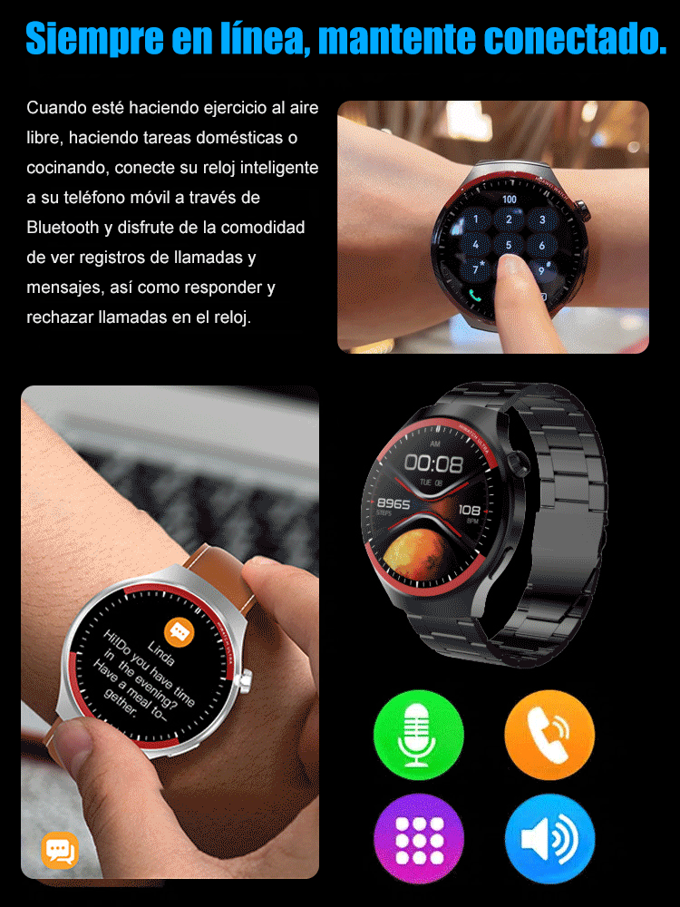 🚀 Space-Cool Smartwatch 🌌High-Def Circular ScreenSync Messages & Bluetooth Calls