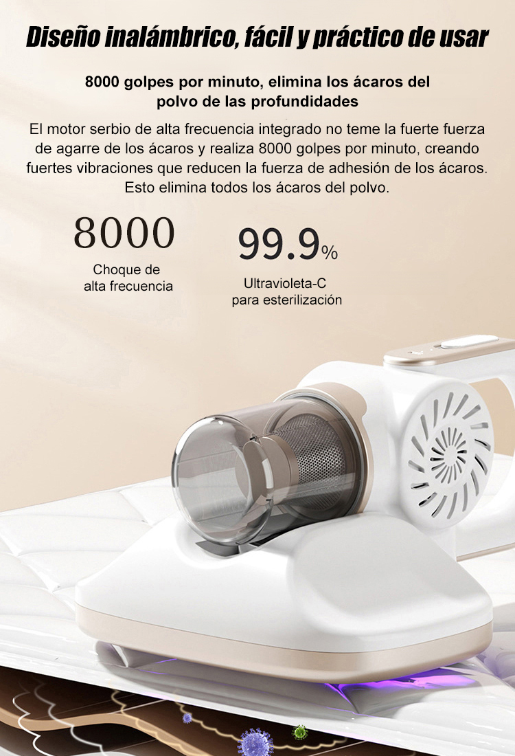 Say goodbye to skin itching!🛡️ Powerful mite removal device with UV sterilization for deep cleaning 🦠