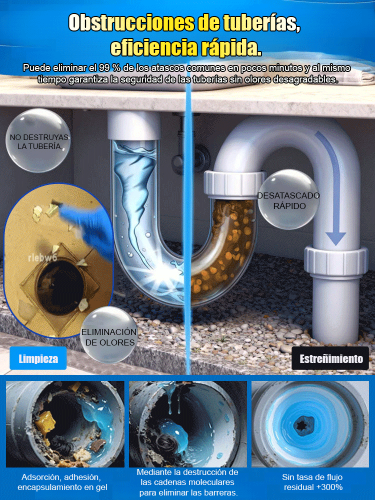 🚀 Unclog in 3 seconds! Powerful hair and grease dissolver 🛁 No pipe damage, instant flow