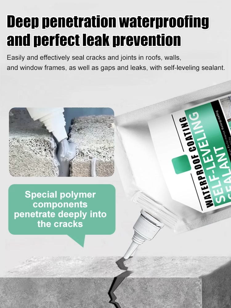 🛡️50-Year Warranty, Never Crack Again! Self-Leveling Sealant 🏢 Concrete Roads and Roofs, Strong Adhesion 🔨