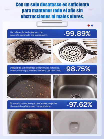 🚀 Unclog in 3 seconds! Powerful hair and grease dissolver 🛁 No pipe damage, instant flow