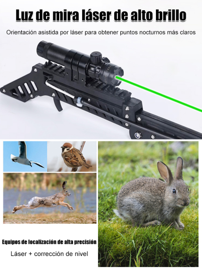 🎯 Folding mechanical slingshot with legal auto laser sight and 4x high-def scope 💥