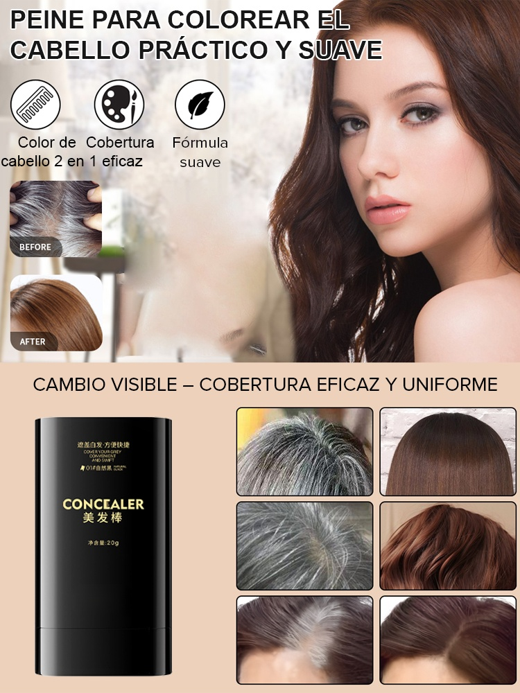 🚀Cover Gray Hair in Just 3 Seconds! Waterproof & Sweatproof Coloring Stick💧Long-Lasting Color