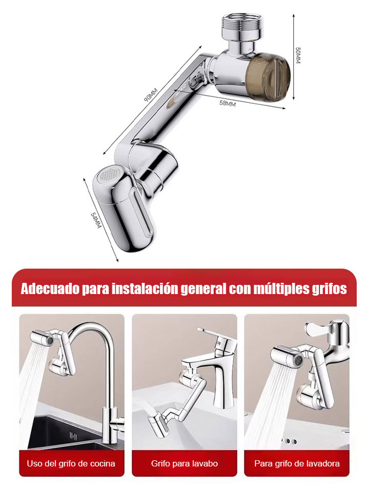🚰360° Rotating Faucet + Dual Water Flow, German Engineering with All-Copper Interfaces