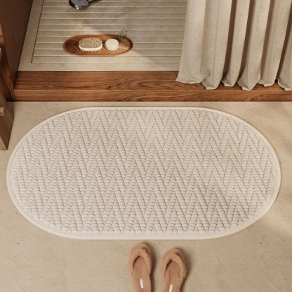 Protiskluzové rohože do koupelny Oválné savé rohože Rychleschnoucí rohože do koupelnových dveří
