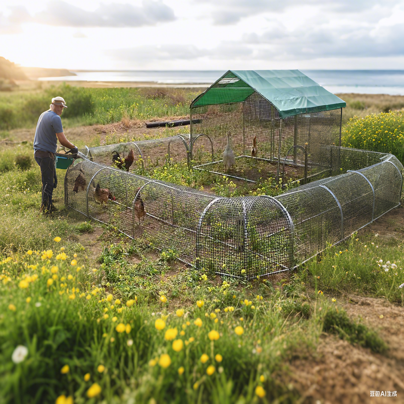 Mobile Chicken Coop Run,Foldable Chicken Tunnel
