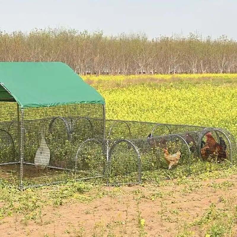 Mobile Chicken Coop Run,Foldable Chicken Tunnel