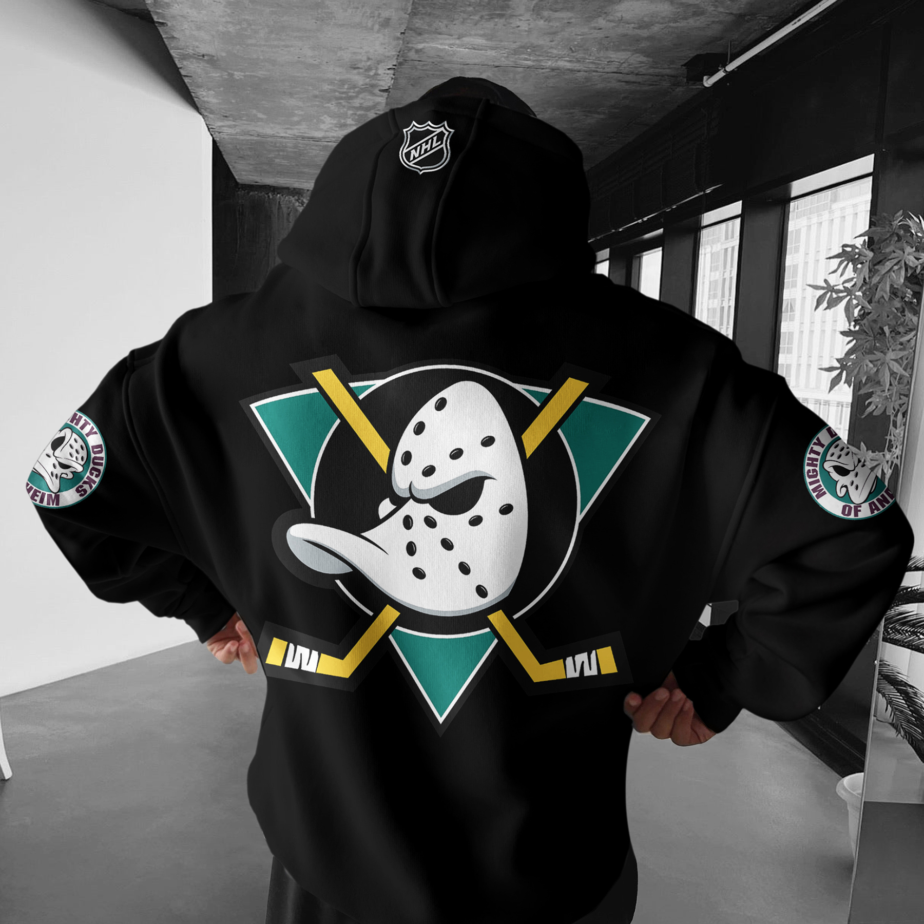Oversized Casual Men's Mighty Ducks Hoodie-Unitsen