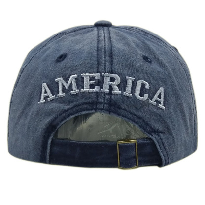 Washed Distressed Letter Baseball Cap-Unitsen