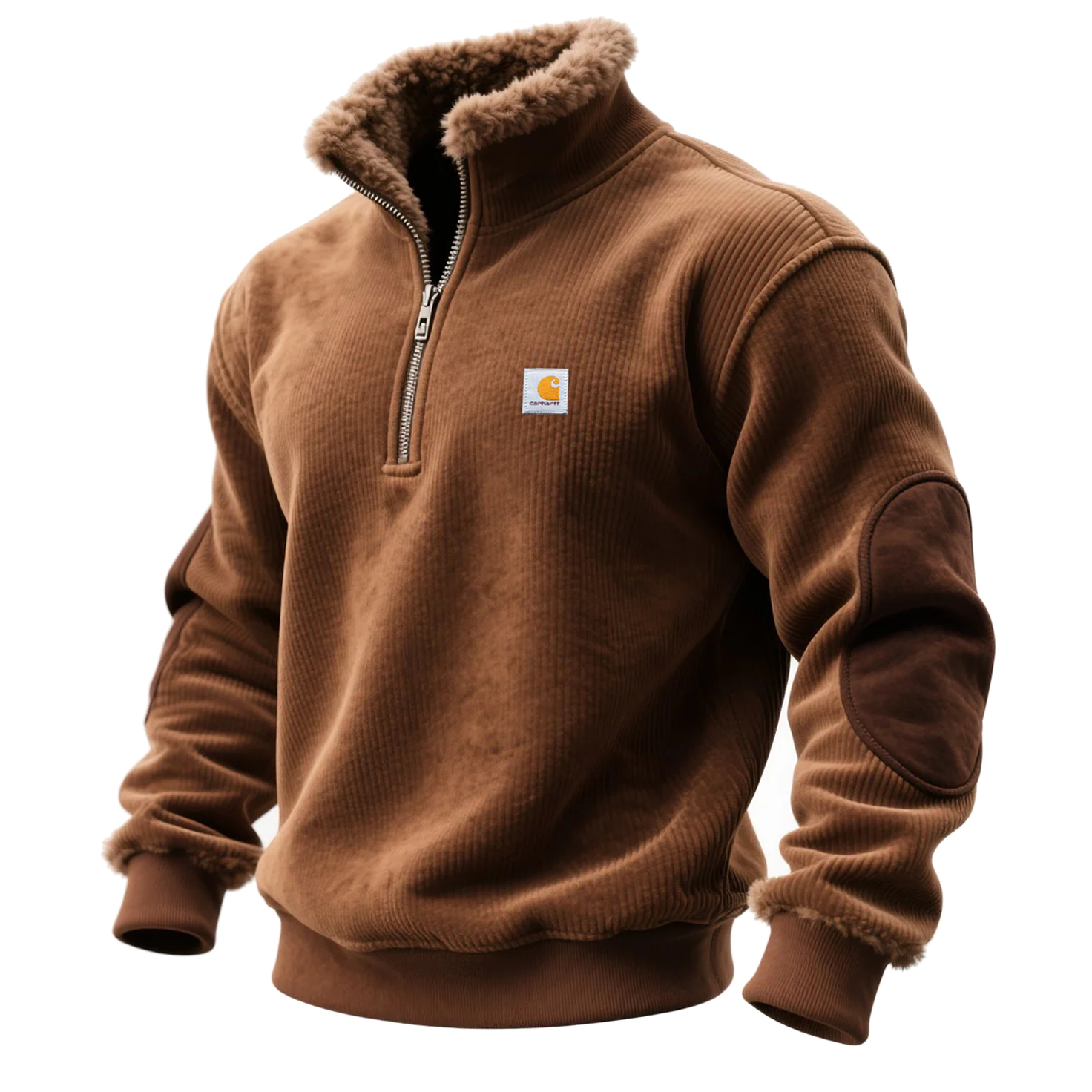Carhartt Men's Vintage Western Style Corduroy 1/4 Zip Collar Sweatshirt-Unitsen