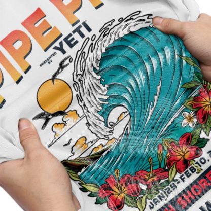 Oversized Men's Retro Surf 2024 Pipe Pro Print T-Shirt-Unitsen