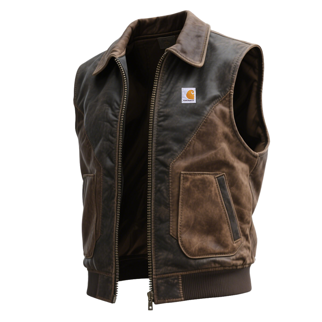 Carhartt Men's Vintage Leather Outdoor Vest-Unitsen