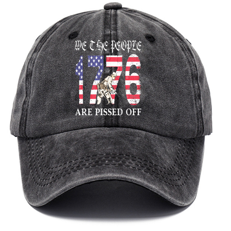We The People Are Pissed Off Printed Baseball Cap Washed Cotton Hat-Unitsen