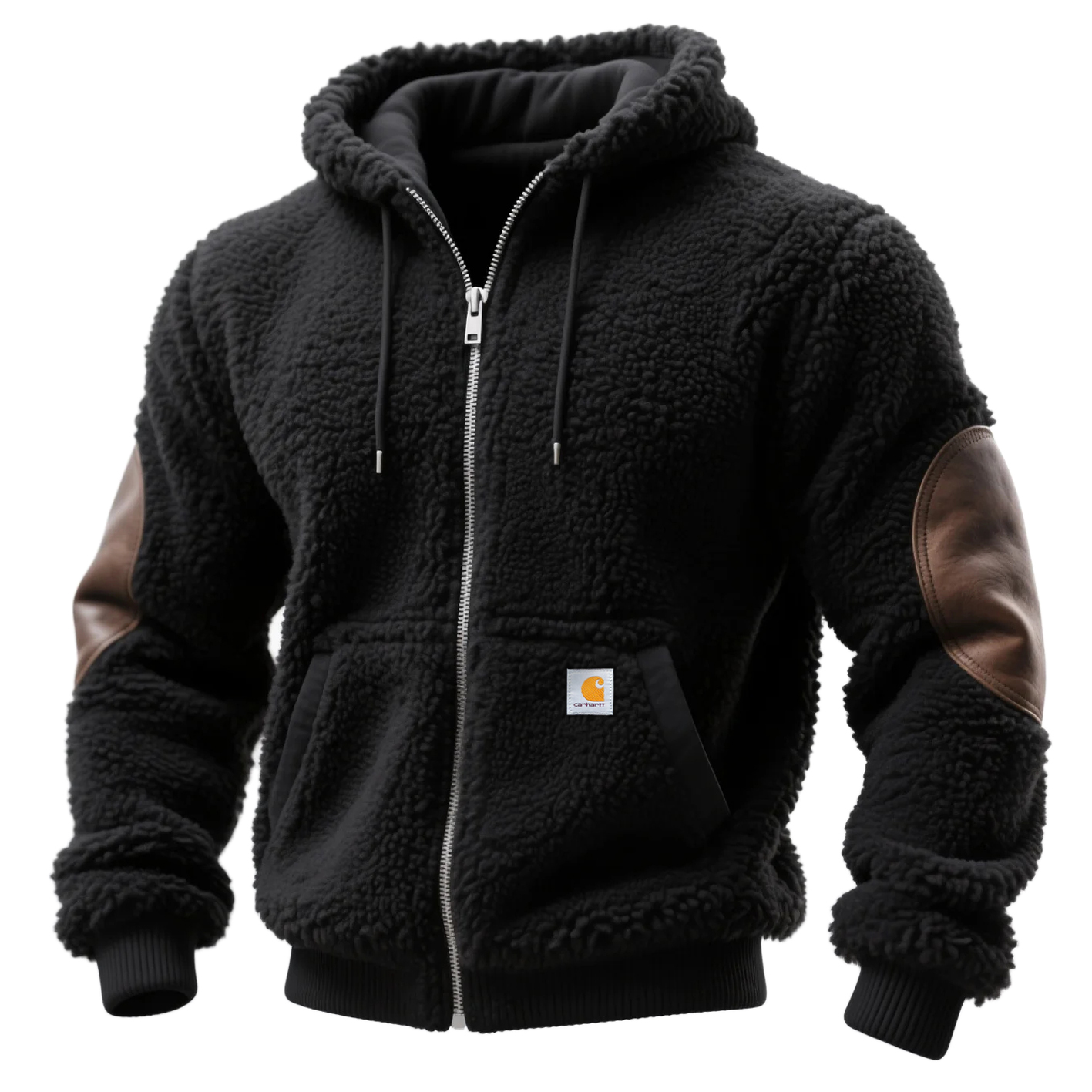 Double-faced Hooded Lamb Wool Jacket-Unitsen