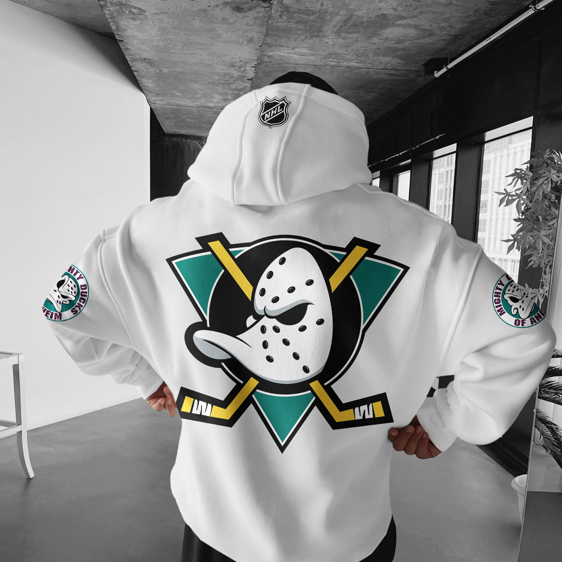 Oversized Casual Men's Mighty Ducks Hoodie-Unitsen