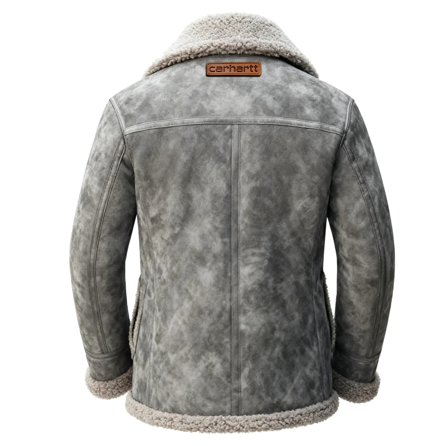 Men's Retro Style Suede Lapel Jacket Lambswool Lined Thickened Top-Unitsen