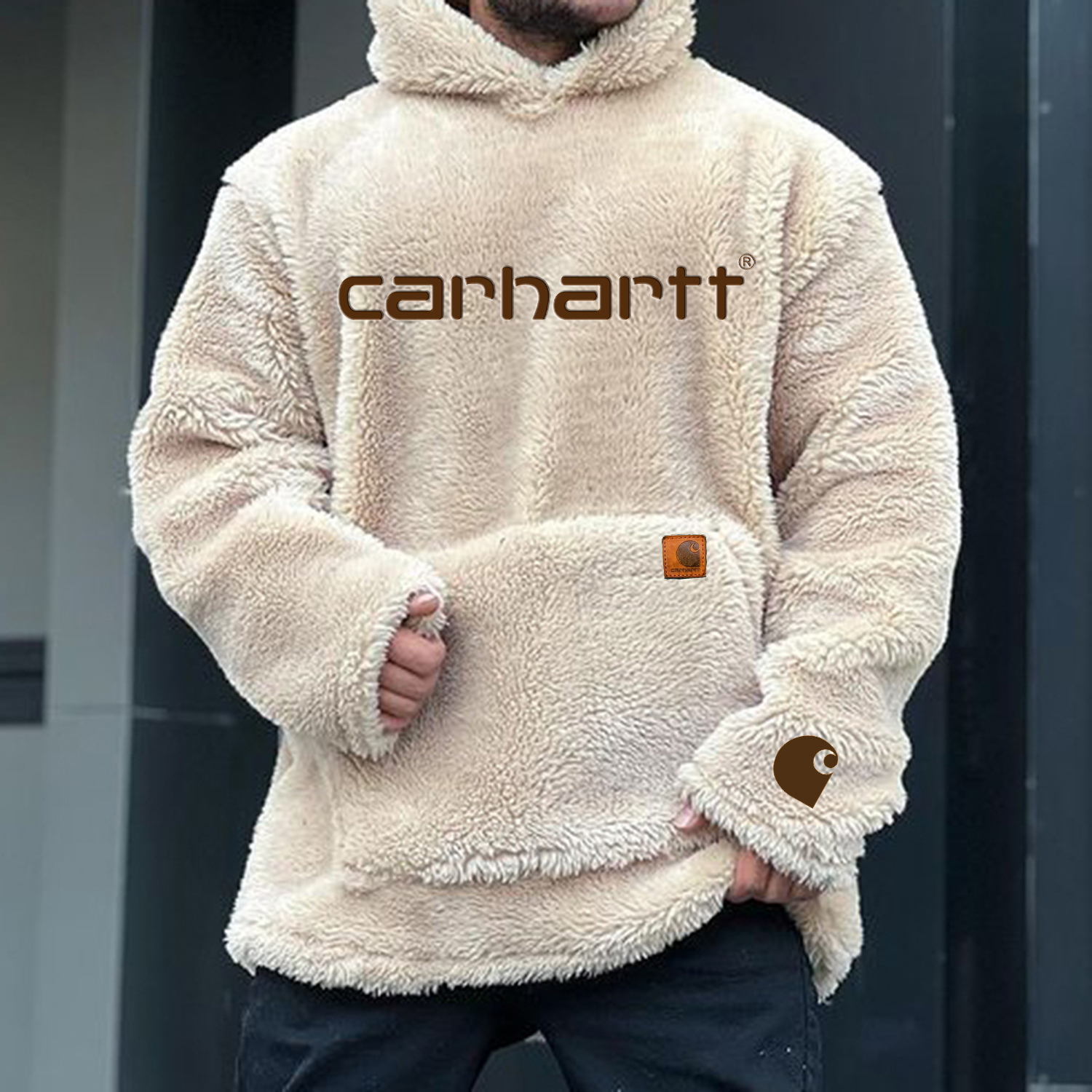 Casual Lettering Logo Print Oversized Hoodie-Unitsen