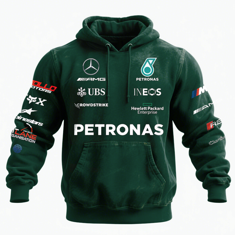 Racing-Inspired Hoodie With Sponsor Logos For Sports Enthusiasts-Unitsen