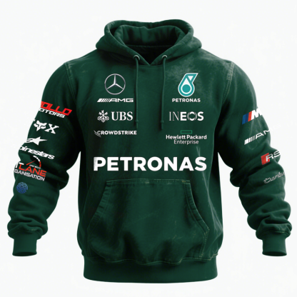 Racing-Inspired Hoodie With Sponsor Logos For Sports Enthusiasts-Unitsen
