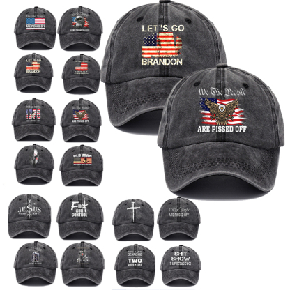 We The People Are Pissed Off Printed Baseball Cap Washed Cotton Hat-Unitsen