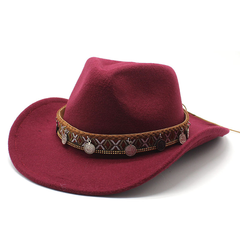 Unisex Stylish Western Cowboy Hat With Embellished Band - Perfect For Festivals And Casual Wear-Unitsen
