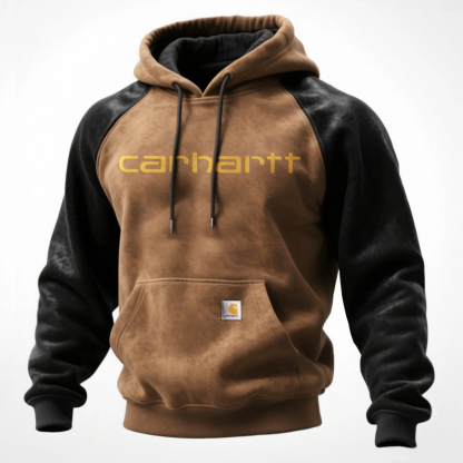 Carhartt Men's Retro Western Suede Contrast Raglan Sleeve Hooded Sweatshirt-Unitsen
