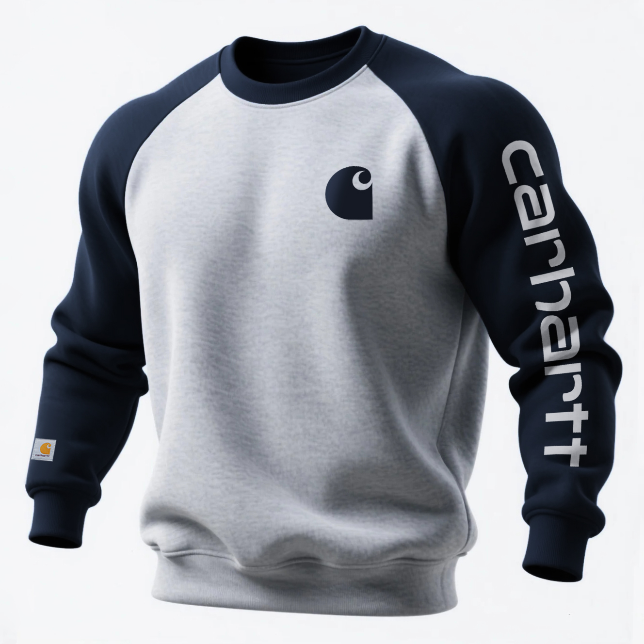 Men's Casual Contrast Color Raglan Sleeve Crew Neck Sweatshirt-Unitsen