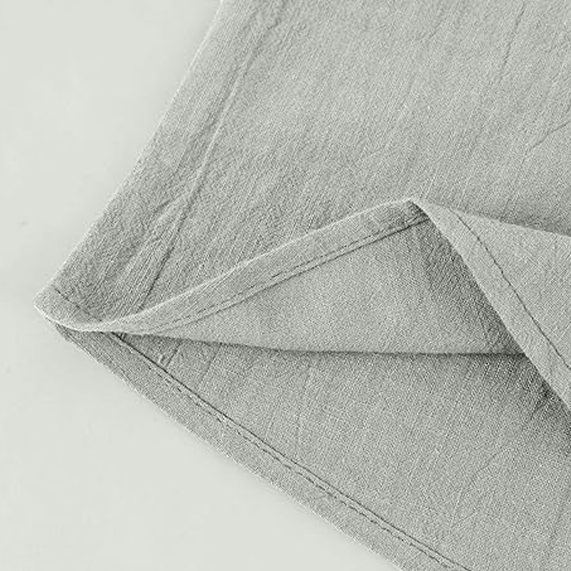 Men's Linen Shirt Henley Casual Outdoor Shirt Long Sleeve Plain Collar Casual Hawaiian Clothing-Unitsen