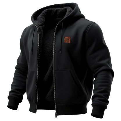 Men's Outdoor Style Hooded Sweatshirt Thick Cardigan Jacket