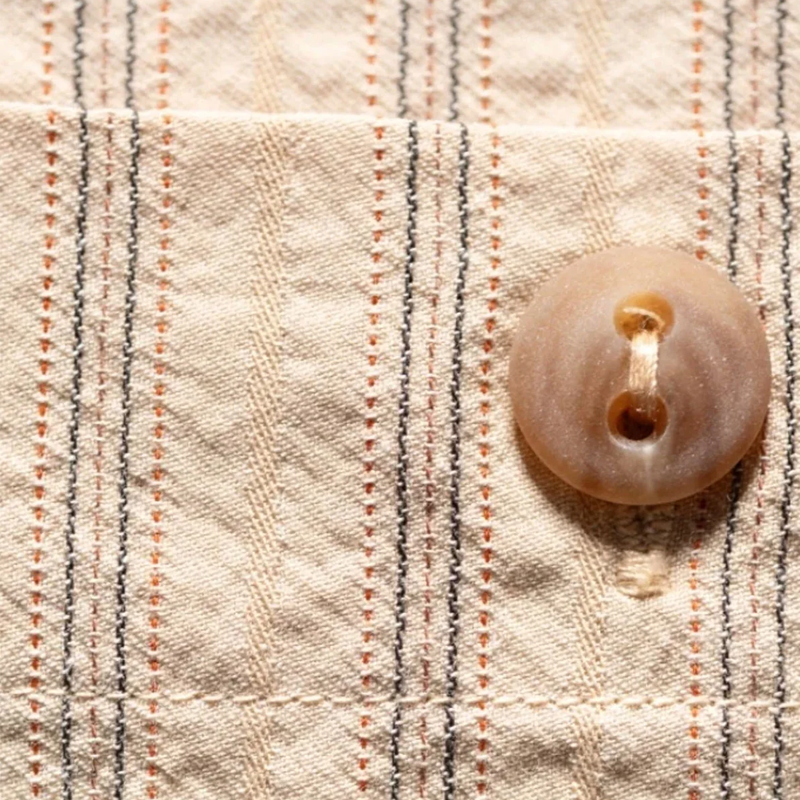 Vintage Striped Shirt With Adjustable Suspenders - Perfect For Casual And Workwear Styles-Unitsen