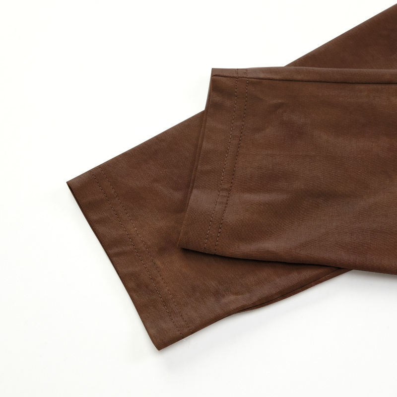 Men's T-Shirt 1/4 Zip Leather Lapel Long Sleeve Vintage Pocket Everyday Pullover-Unitsen