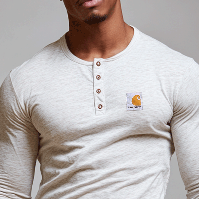 Stylish Henley Long Sleeve Top For Men - Perfect For Casual And Everyday Wear-Unitsen