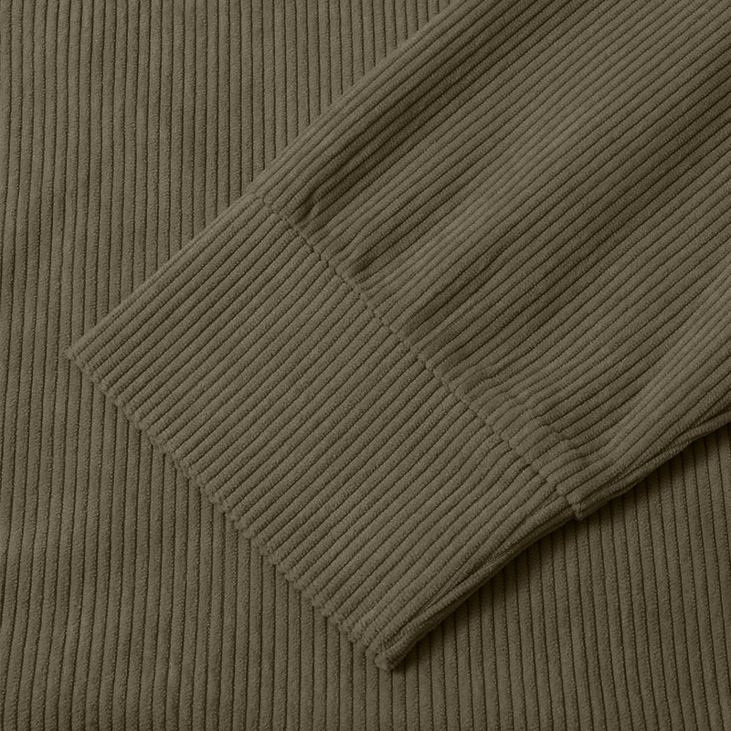 Cotosen Original Design Men's Corduroy Sweatshirt Elbow Patch Sweatshirt Outdoor Casual Stand Collar Long Sleeve Sweatshirt-Unitsen