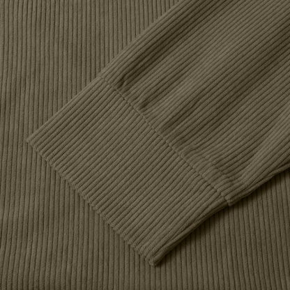 Cotosen Original Design Men's Corduroy Sweatshirt Elbow Patch Sweatshirt Outdoor Casual Stand Collar Long Sleeve Sweatshirt-Unitsen