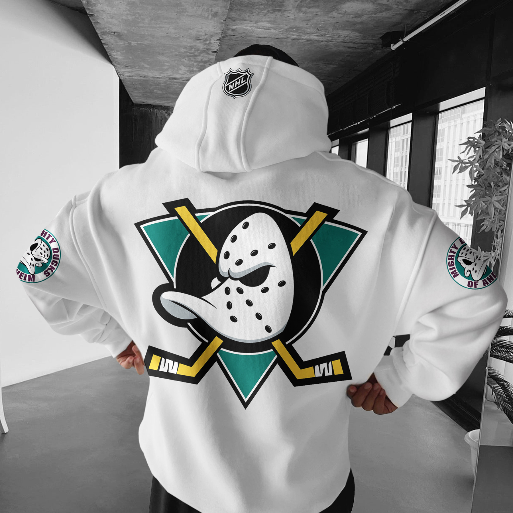 Oversized Casual Men's Mighty Ducks Hoodie-Unitsen