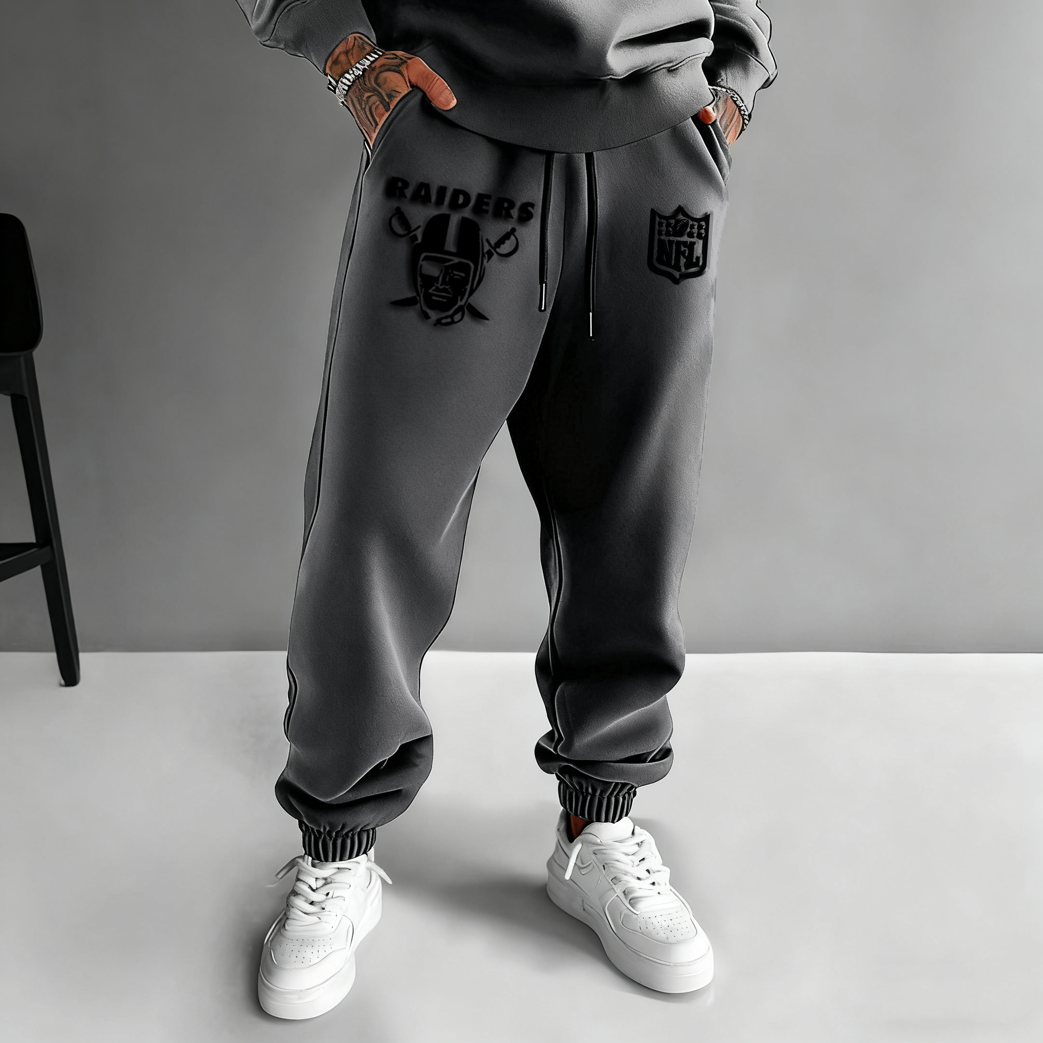 Men's Rugby Championship Crest Print Sweatpants-Unitsen