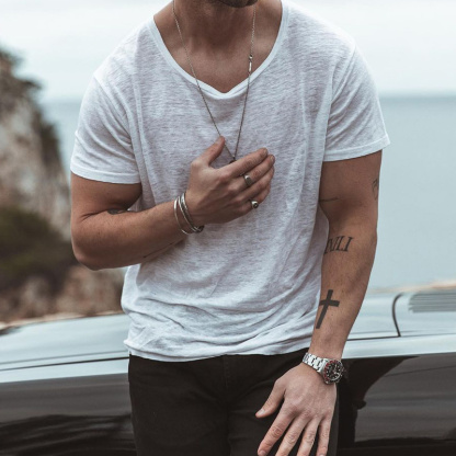 Solid Color Lazy Loose T-Shirt-Unitsen