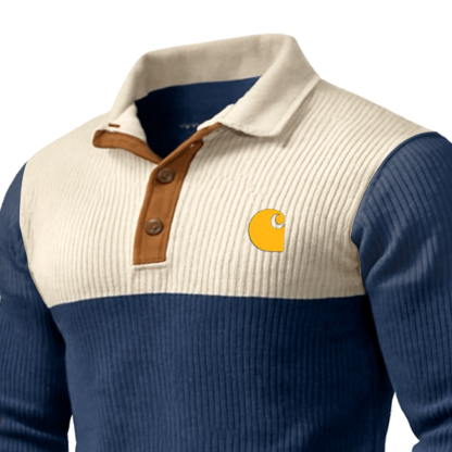 Men's Half-Zip Suede Splicing Pullover With Elbow Patches - Perfect For Casual And Outdoor Activities-Unitsen