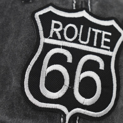 Route 66 Letter Embroidered Washed Baseball Cap-Unitsen