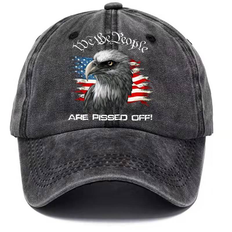 We The People Are Pissed Off Printed Baseball Cap Washed Cotton Hat-Unitsen