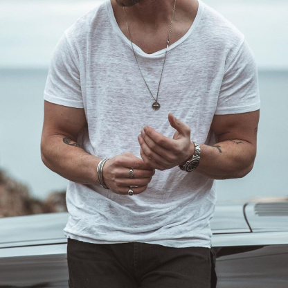 Solid Color Lazy Loose T-Shirt-Unitsen