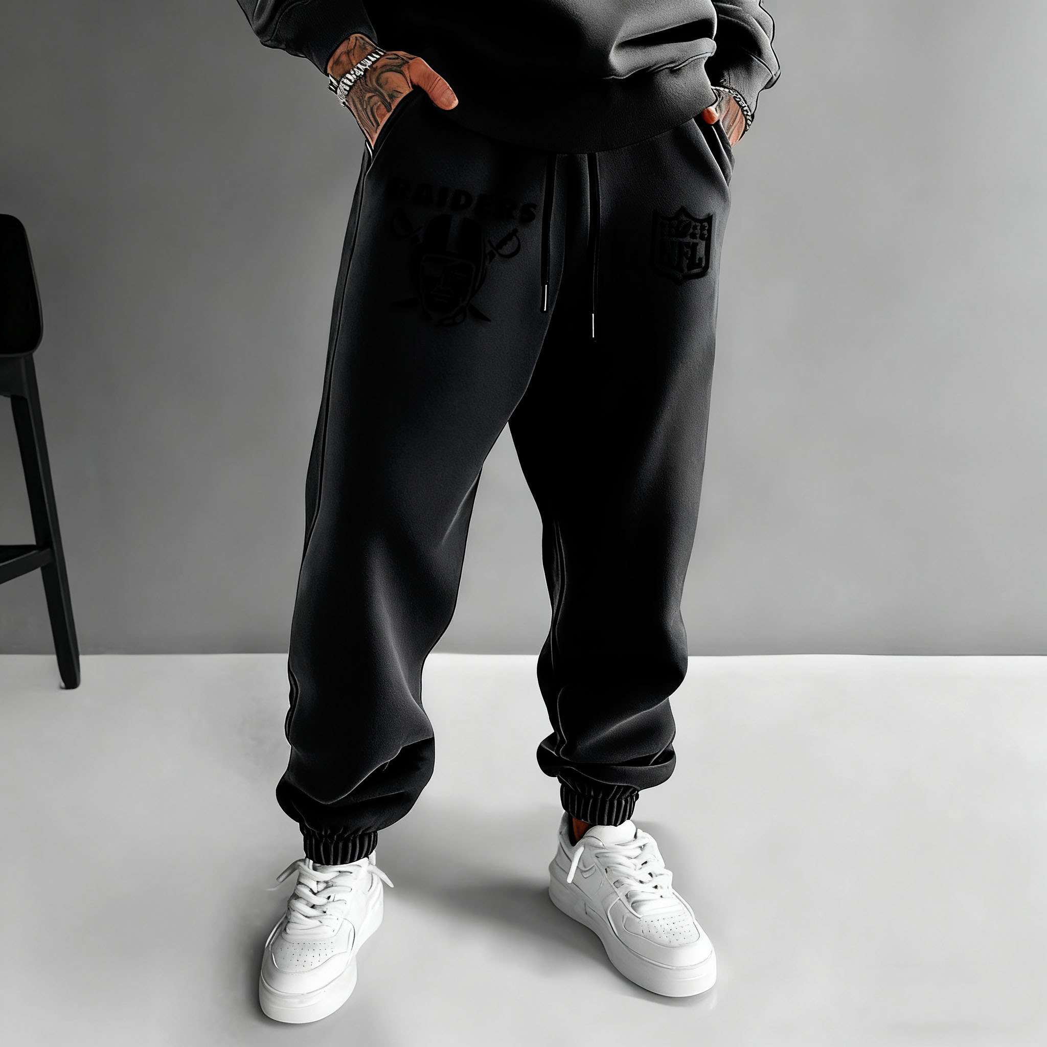 Men's Rugby Championship Crest Print Sweatpants-Unitsen