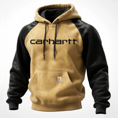 Carhartt Men's Retro Western Suede Contrast Raglan Sleeve Hooded Sweatshirt-Unitsen