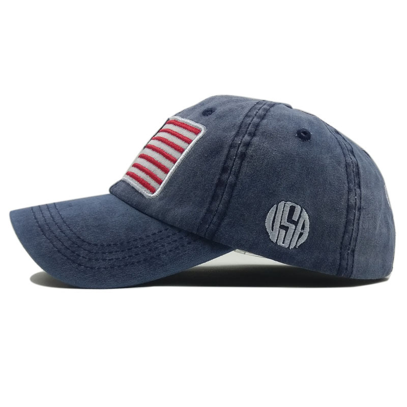 Washed Distressed Letter Baseball Cap-Unitsen