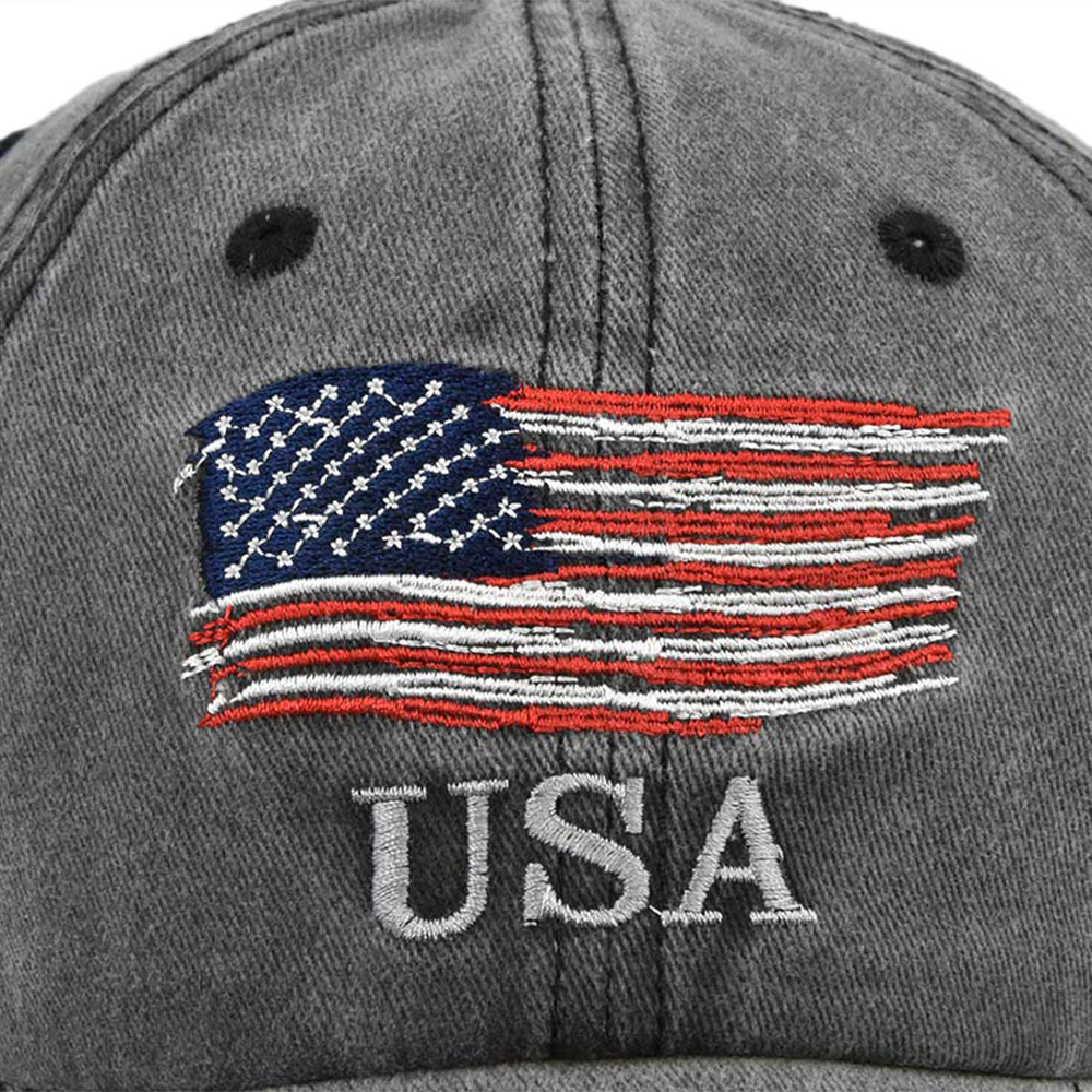 America Patriot Independence Day National Flag Vintage Embroidery Hat-Unitsen