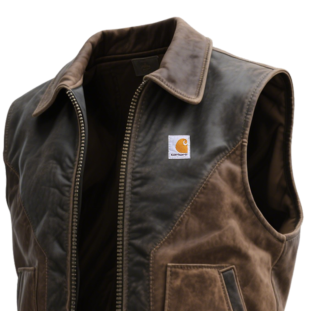 Carhartt Men's Vintage Leather Outdoor Vest-Unitsen