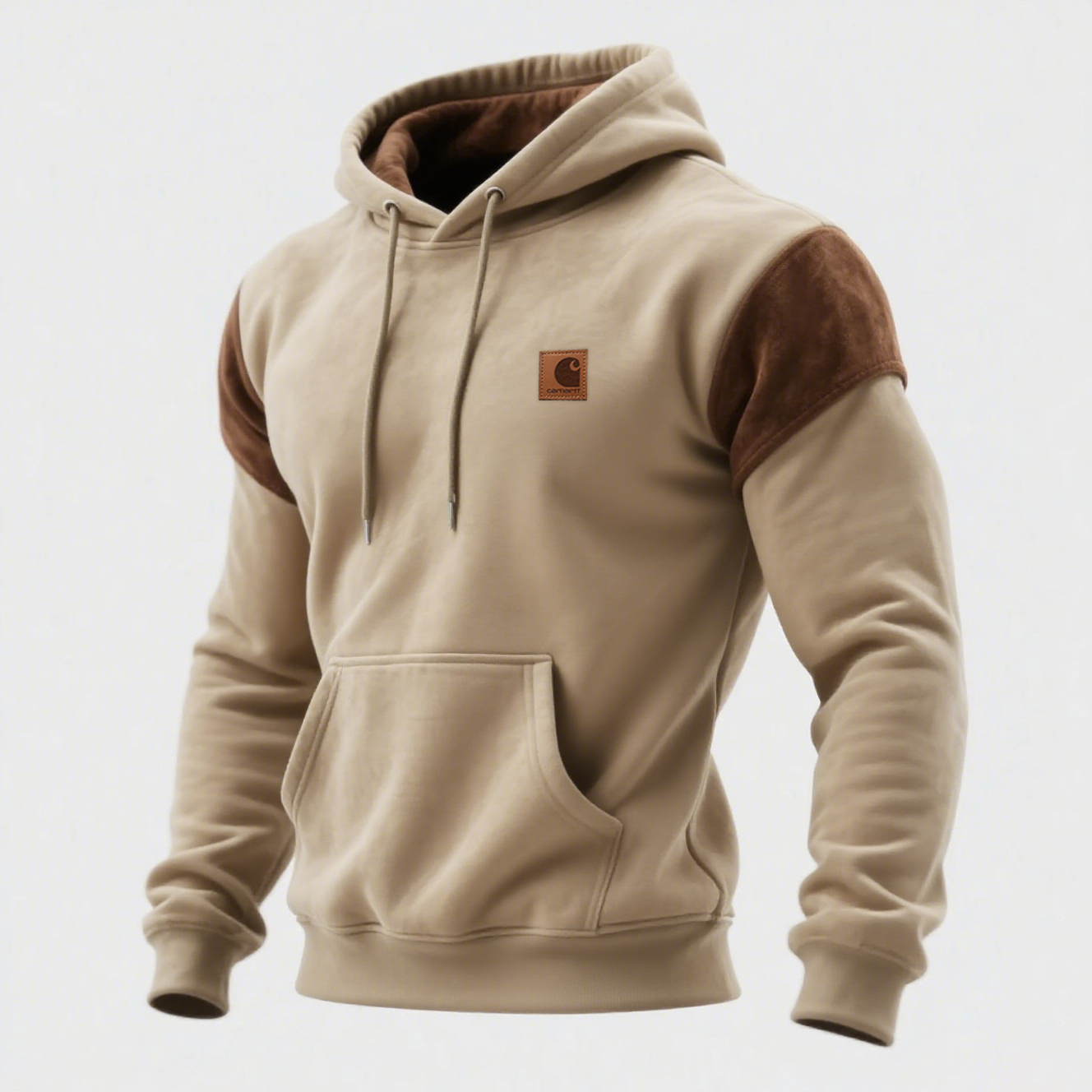 Outdoor Men's Casual Contrast Color Stitching Hooded Sweatshirt Retro Western Sweatshirt-Unitsen