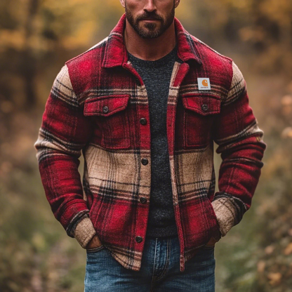 Carhartt Men's Casual Outdoor Plaid Shirt Jacket-Unitsen