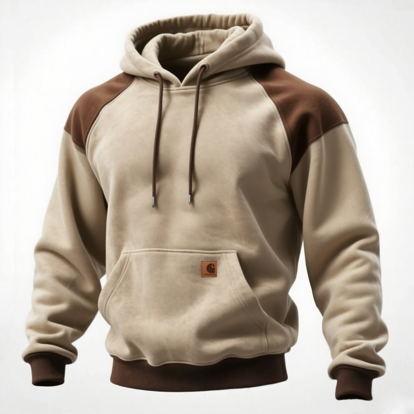 Men's Retro Casual Contrast Color Stitching Hooded Sweatshirt-Unitsen