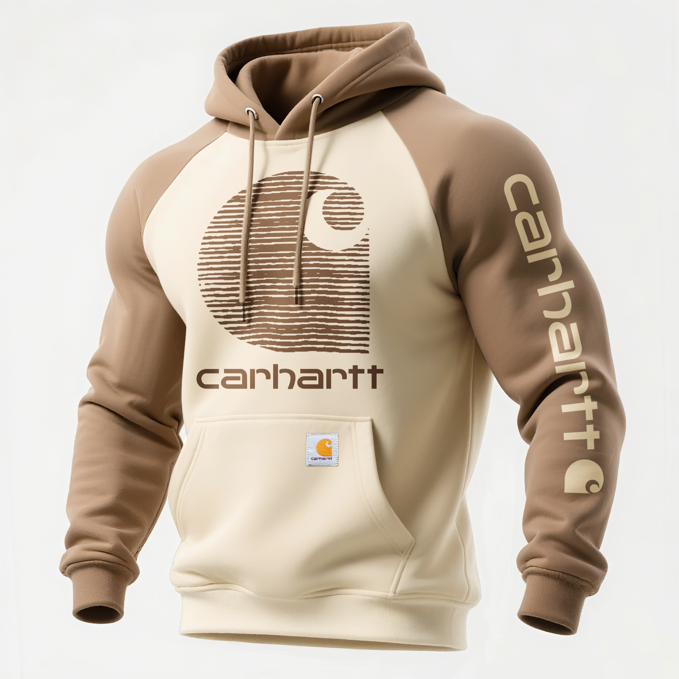 Loose Casual Contrast Color Raglan Sleeve Hooded Sweatshirt-Unitsen